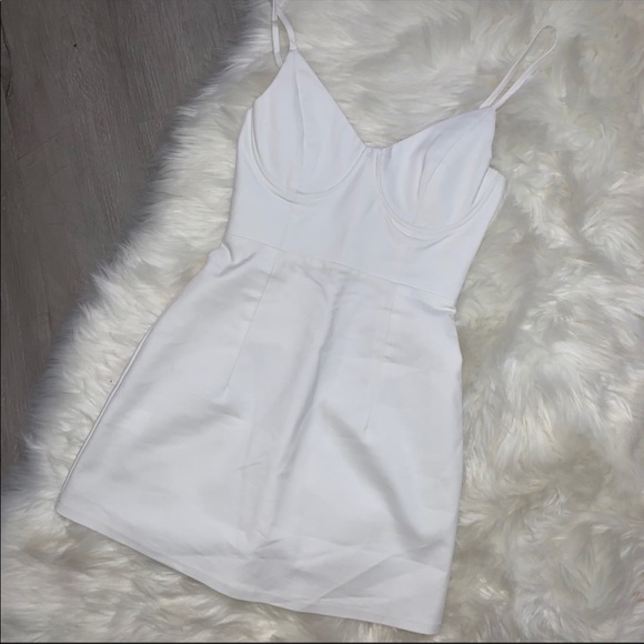Princess Polly Novella Mini Dress White Sz 0 4 - Picture 5 of 8